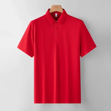 Embroidery Printing Logo Plain Polyester Quick Drying Breathable Sport Men Uniforms Work Polo Shirt-Red / 4 XL