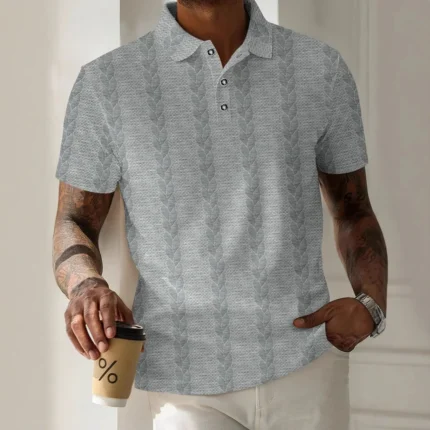 New Summer Men's Fashion Loose Fit Casual Polo Shirts-Gray / 3 XL