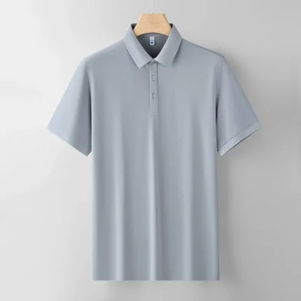 Embroidery Printing Logo Plain Polyester Quick Drying Breathable Sport Men Uniforms Work Polo Shirt-Light Blue / 4 XL